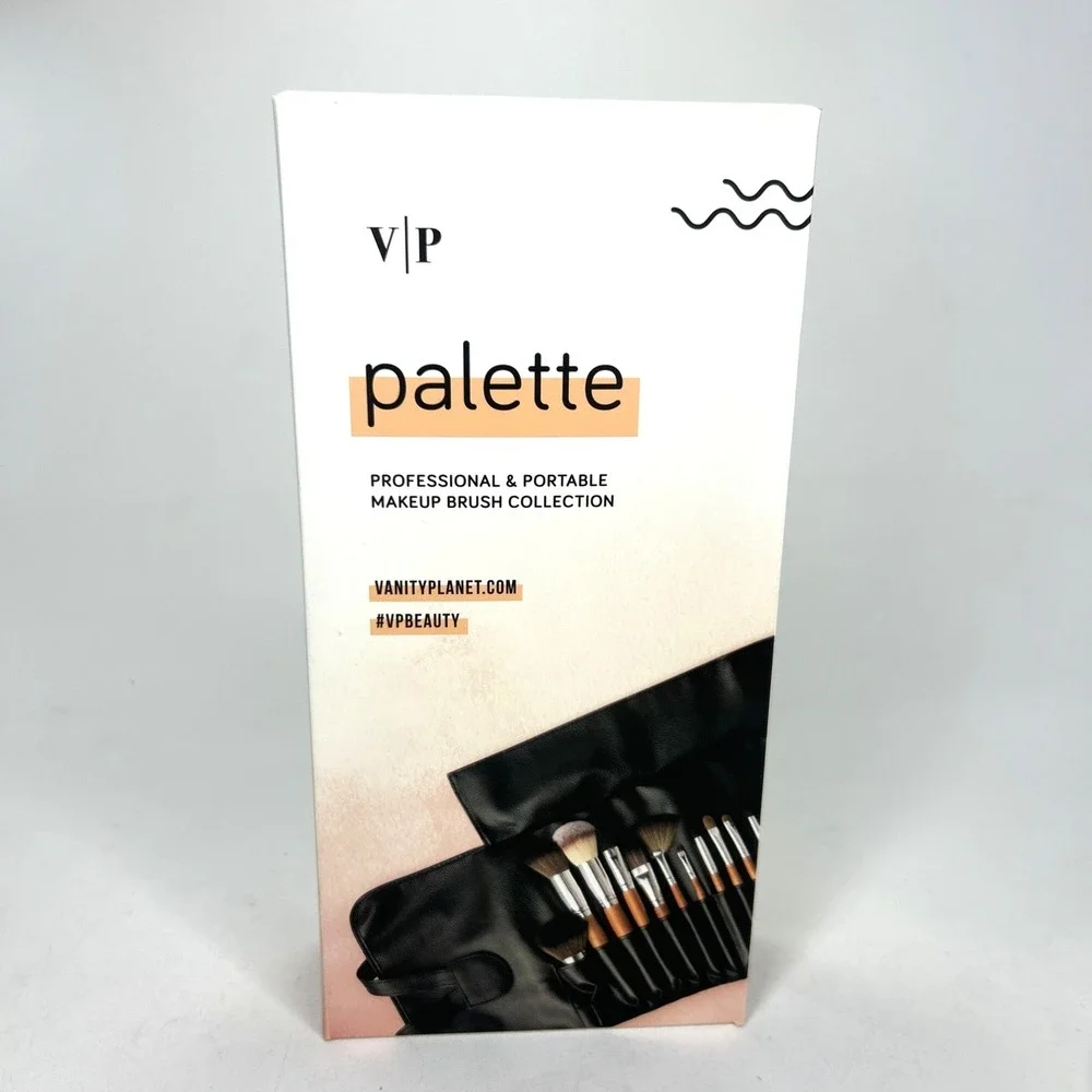 Vanity Planet Palette Makeup Brush Kit 15pc Set Roll Case Professional Portable